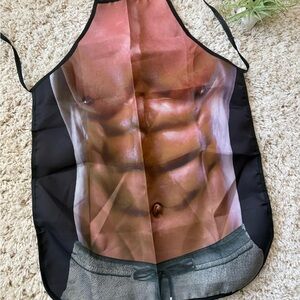 Funny novelty eight pack, sexy abs apron, multi-coloured